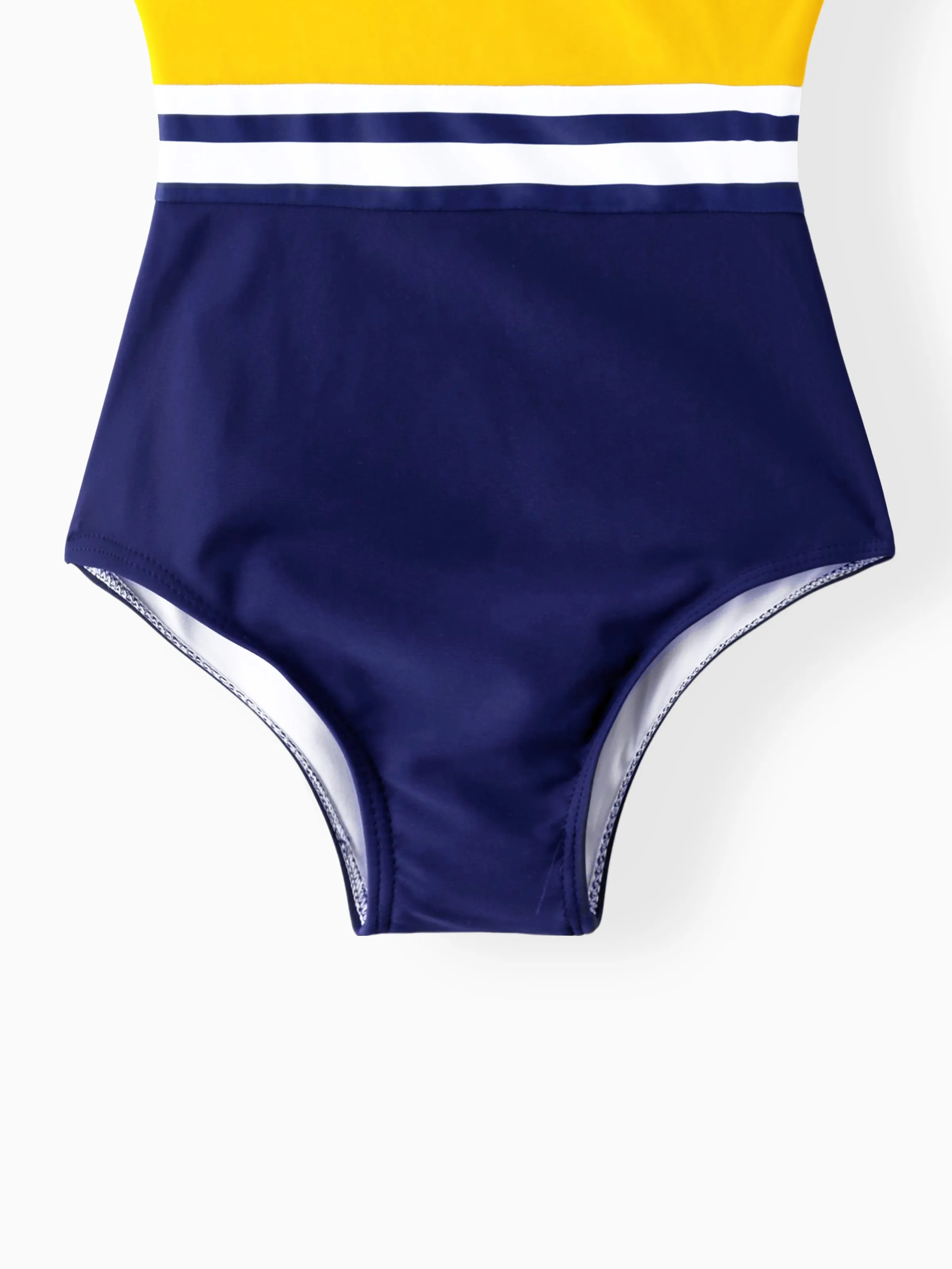 Toddler Girl Stripe & Colorblock Spliced One Piece Swimsuit ColorBlock - Image 5