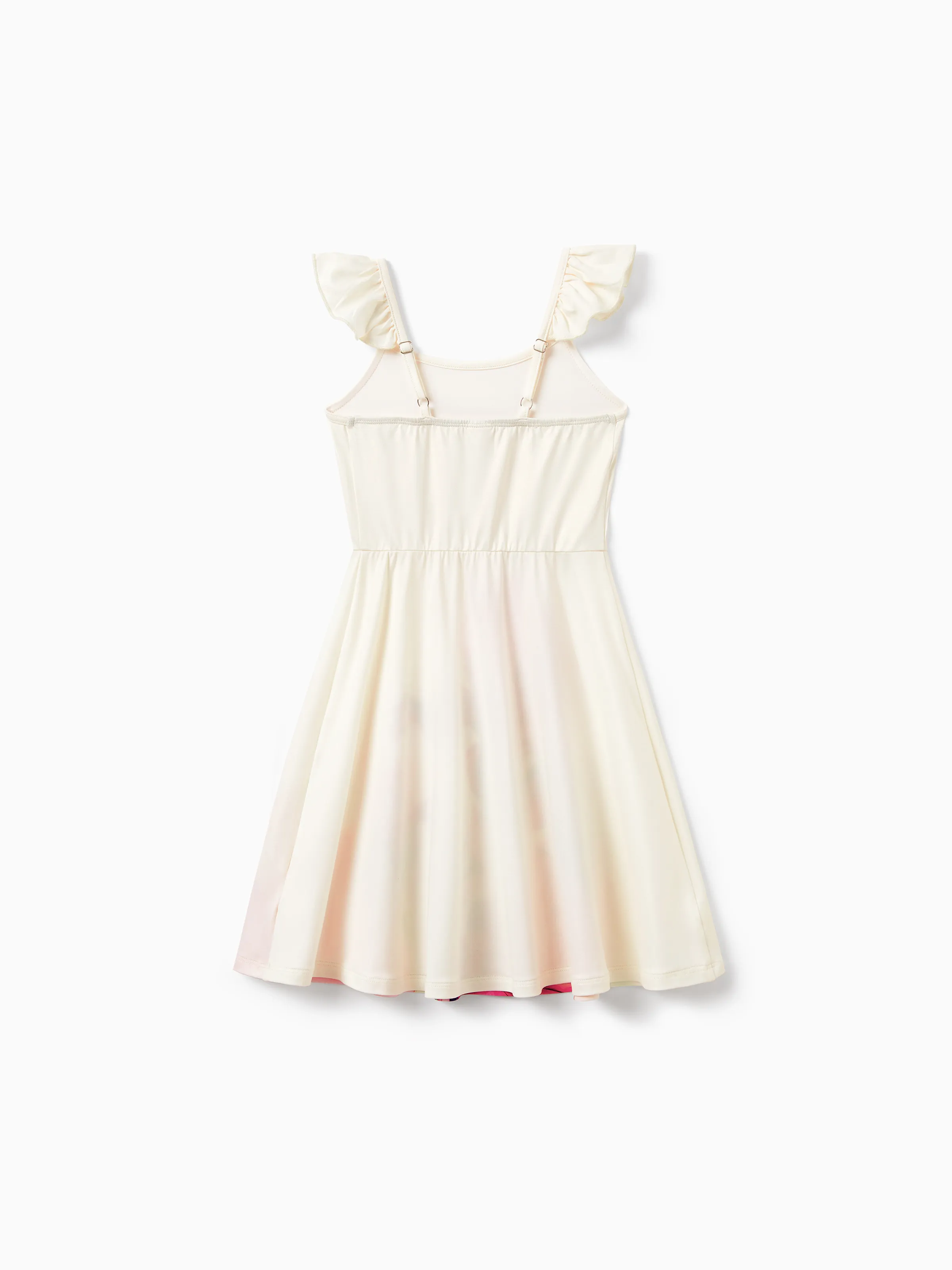 Toddler/Kid Girl Casual Floral Print Halter Dress Summer Set for Vacation Apricot - Image 6